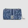 博百利/Burberry Lola - 小号绗缝牛仔萝纳包 (蓝色) - 女士  80268311