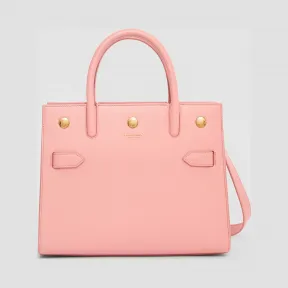 博百利/Burberry Title - 迷你皮革双提柄泰尔勒手袋 (胭脂粉红) - 女士  80268911