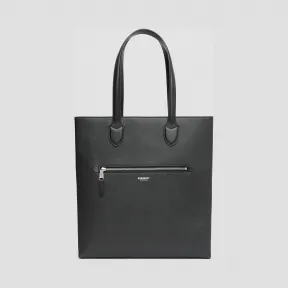 博百利/Burberry 中号粒纹皮革托特包 (黑色) - 男士  80271471