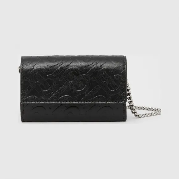 博百利/Burberry 小号专属标识皮革钱夹（含可拆式背带） (黑色)  80271601