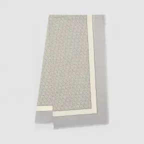 博百利/Burberry 专属标识印花轻盈羊绒围巾 (浅砾石灰)  80272201