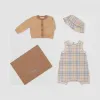 博百利/Burberry Vintage 格纹棉质三件套婴儿礼品套装 (浅石色) - 儿童  80287571