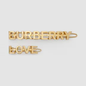 博百利/Burberry 镀金徽标与 Love 字样发夹  P80291381