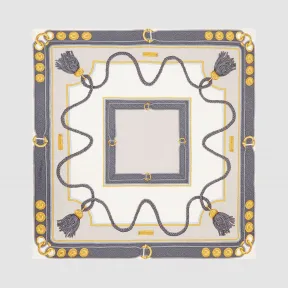 博百利/Burberry 典藏围巾印花丝毛混纺大号方巾 (灰色)  80293911