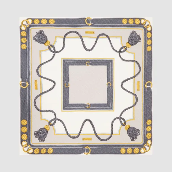 博百利/Burberry 典藏围巾印花丝毛混纺大号方巾 (灰色)  80293911