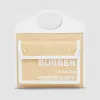 博百利/Burberry 女士 迷你双色酒椰纤维拼皮革口袋包  80302561