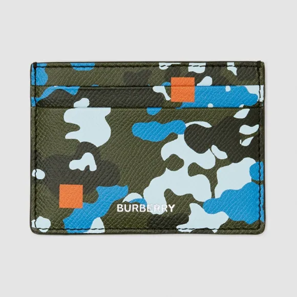 博百利/Burberry 男士 迷彩印花粒纹皮革卡片夹  80307371