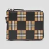 博百利/Burberry 男士 棋盘格纹印花皮革全拉链钱夹  80307941