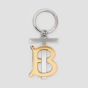 博百利/Burberry 男士 镀金镀钯金专属标识图案钥匙圈  80310561