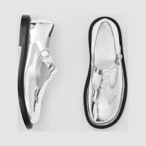 博百利/Burberry 女士 金属感 T 字型漆皮鞋  80314821