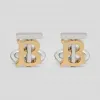 博百利/Burberry 男士 专属标识图案镀金镀钯金袖扣  80318041