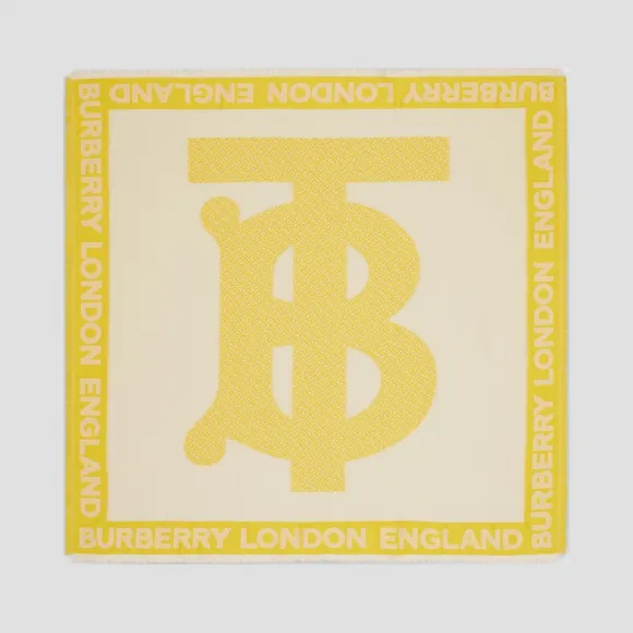 博百利/Burberry 女士 专属标识崁纱丝质混纺大号方巾  80318441