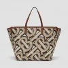 博百利/Burberry 女士 Beach Tote – 迷你专属标识印花环保帆布沙滩托特包  80326631