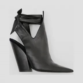 博百利/Burberry 女士 系带细节皮革尖头穆勒鞋  80347201