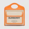 博百利/Burberry 女士 中号双色帆布拼皮革口袋包 80363901