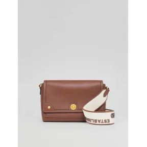 博百利/Burberry 缉明线皮革 Note 斜背包 (棕褐色) - 女士 80430551