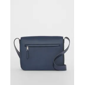 博百利/Burberry 小号粒面皮革信使包 (灰蓝色) - 男士 80437001