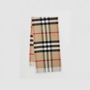 博百利/Burberry 格纹羊绒大号围巾 (典藏米色) 80453351