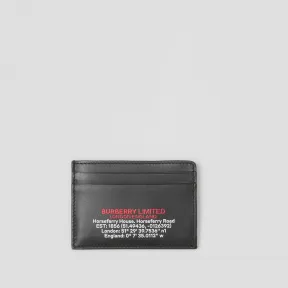 博百利/Burberry 坐标印花皮革卡片夹（官网独售） (黑色) - 男士 80493571
