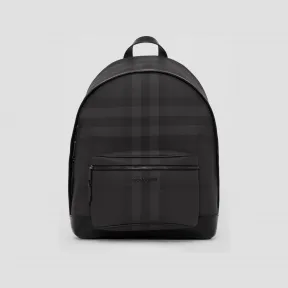 博百利/Burberry 炭灰色格纹拼皮革双肩包 (炭灰色) 80546631