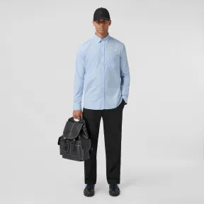 博百利/Burberry 修身剪裁专属标识图案弹力棉质卡其裤 (黑色) 80551751