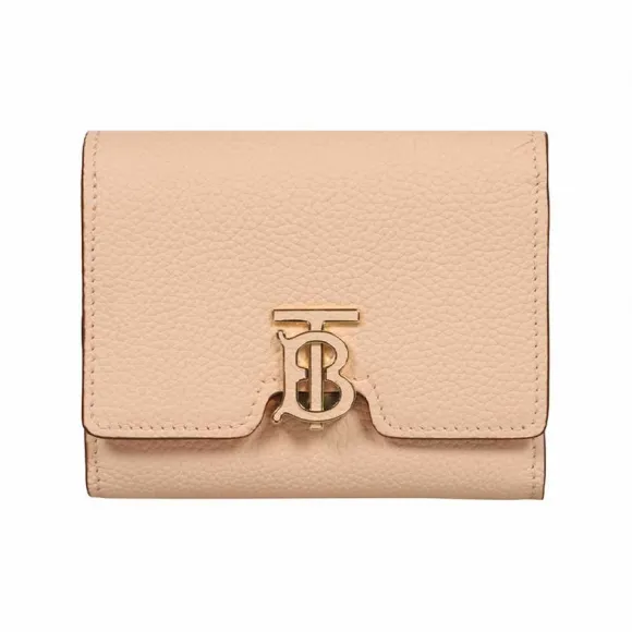 博百利/Burberry 8055219 GRAINY LEATHER TB 折叠钱包 粉红色