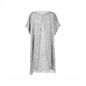 博百利/Burberry 8057422 MONOGRAM 印花真丝雪纺提花披风灰色