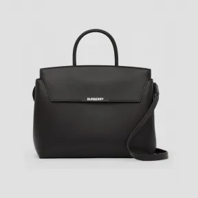博百利/Burberry Catherine - 皮革中号手提包 (黑色) 80610901
