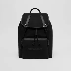 博百利/Burberry 徽标印花尼龙双肩包 (黑色) 80616681