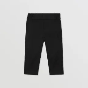 博百利/Burberry 徽标图案棉质斜纹卡其裤 (黑色) 80619901