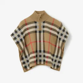 博百利/Burberry 格纹羊毛斗篷 80695501