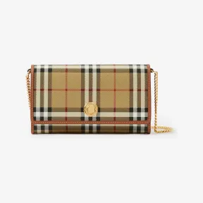 博百利/Burberry 格纹钱夹（含链条背带） (典藏米色) - 女士 80704131