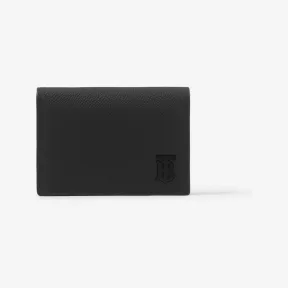 博百利/Burberry 粒纹皮革 TB 折叠式卡片夹 (黑色) - 男士 80727181