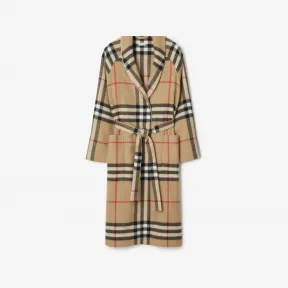 博百利/Burberry 格纹羊绒长袍 80754181