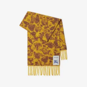 博百利/Burberry 玫瑰羊驼毛羊毛混纺围巾 (秋梨黄) 80754491