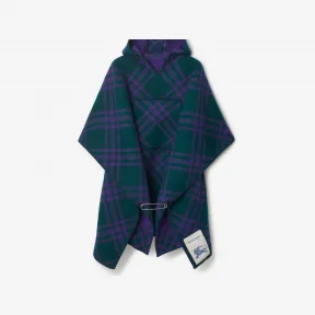 博百利/Burberry 格纹羊毛毯式斗篷 80756241