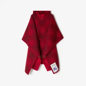 博百利/Burberry 格纹羊毛毯式斗篷 80756251
