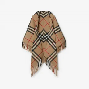 博百利/Burberry 格纹羊毛斗篷 80759351