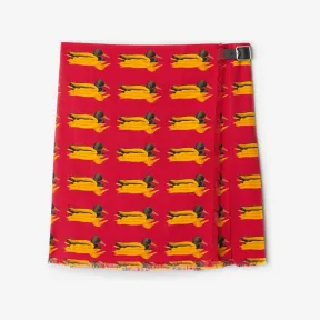 博百利/Burberry 水鸟印花羊毛短裙 80772851