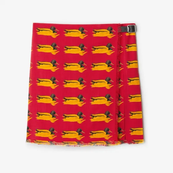 博百利/Burberry 水鸟印花羊毛短裙 80772851