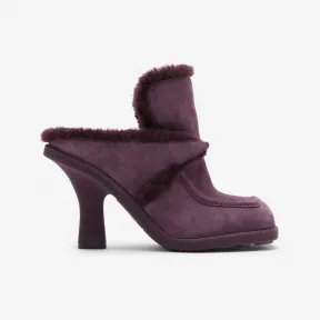 博百利/Burberry 麂皮拼毛羊皮 Highland 穆勒鞋 80773801