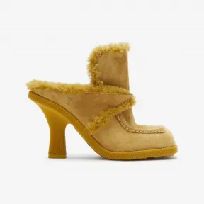 博百利/Burberry 麂皮拼毛羊皮 Highland 穆勒鞋 80773891