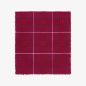 博百利/Burberry 格纹羊毛围巾 (树莓红) 80776801