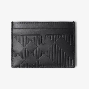 博百利/Burberry 格纹皮革卡片夹 (黑色) - 男士 80783501