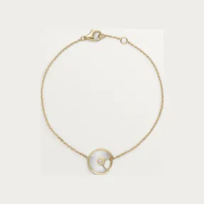 卡地亚/Cartier B6044017 Amulette de Cartier手链 超小号款 18K黄金 黄金 钻石 白色珍珠母贝 