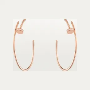 卡地亚/Cartier B8301212 - Juste un Clou圈形耳环 大号款 镶嵌钻石 18K玫瑰金 - 玫瑰金 钻石