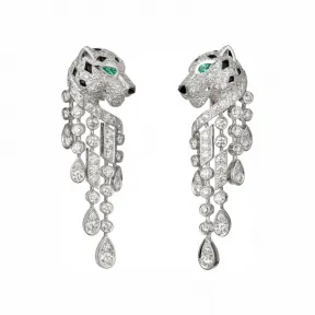 卡地亚/Cartier HP800755 - Panthère de Cartier耳环 铂金 - 铂金 祖母绿 缟玛瑙 钻石