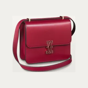 卡地亚/Cartier L1002293 - C de Cartier肩背包 迷你款 樱桃红色 小牛皮 - 樱桃红色小牛皮 镀金饰面 樱桃红色珐琅