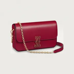 卡地亚/Cartier L1002306 - C de Cartier系列手袋 链条手袋 樱桃红色 小牛皮 - 樱桃红色小牛皮 镀金饰面 樱桃红色珐琅