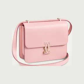 卡地亚/Cartier L1002364 C de Cartier肩背包 Nano款 粉色 小牛皮 淡粉色小牛皮 镀金与淡粉色珐琅饰面 